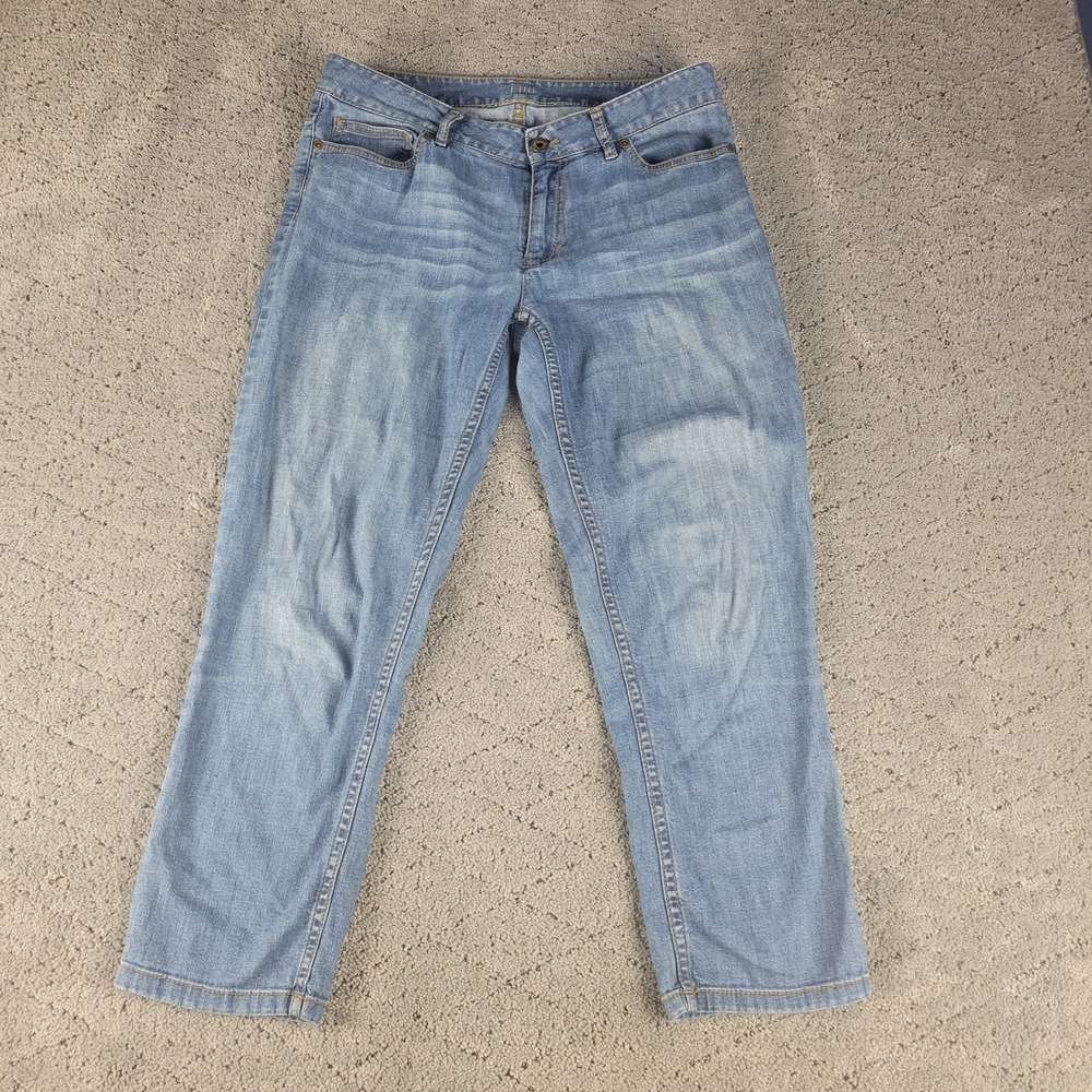 J Jill Jeans Womens 4 Blue Crop Straight Leg Low Rise Stretch Medium Wash Casual